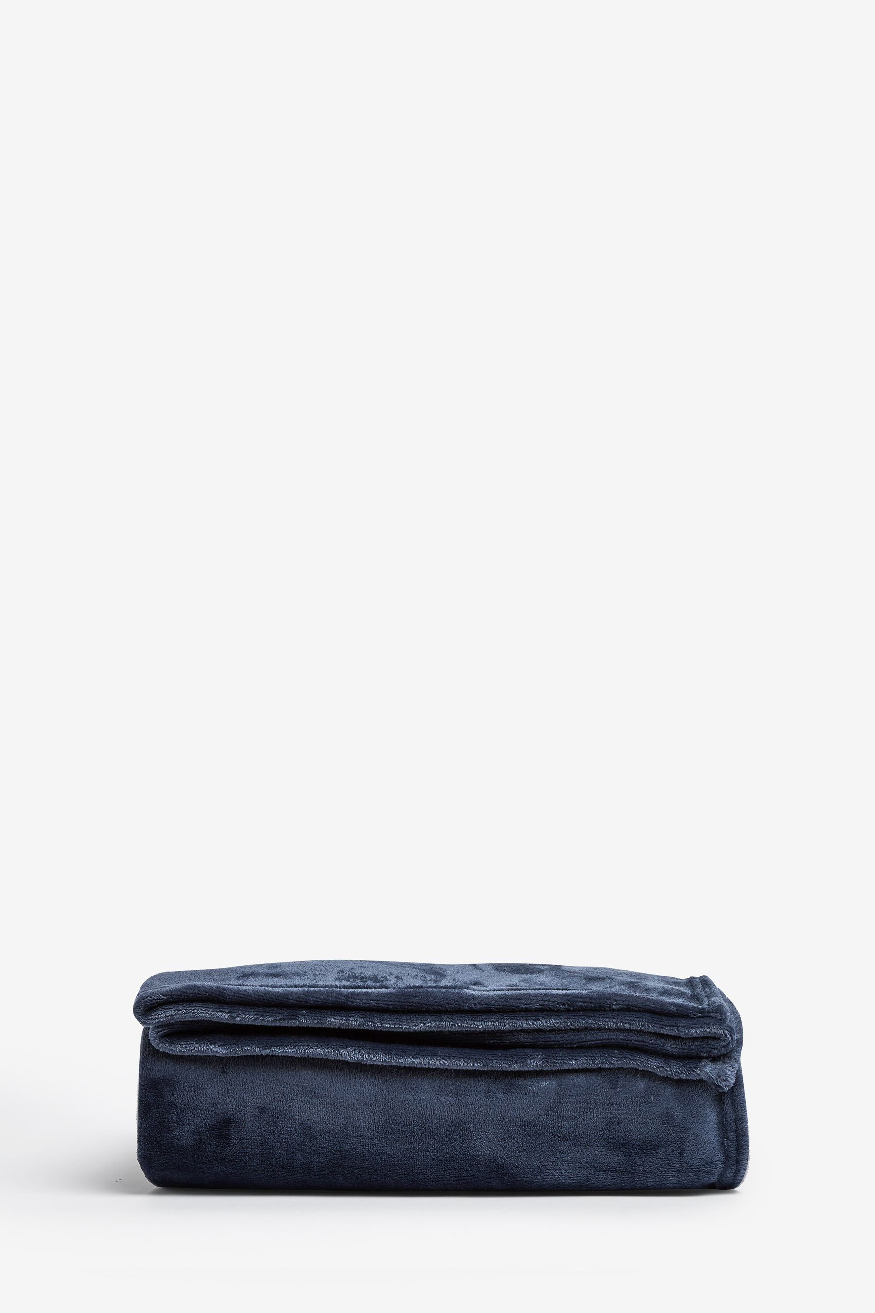 Buy Navy Blue Plush Fleece Throw from Next Canada