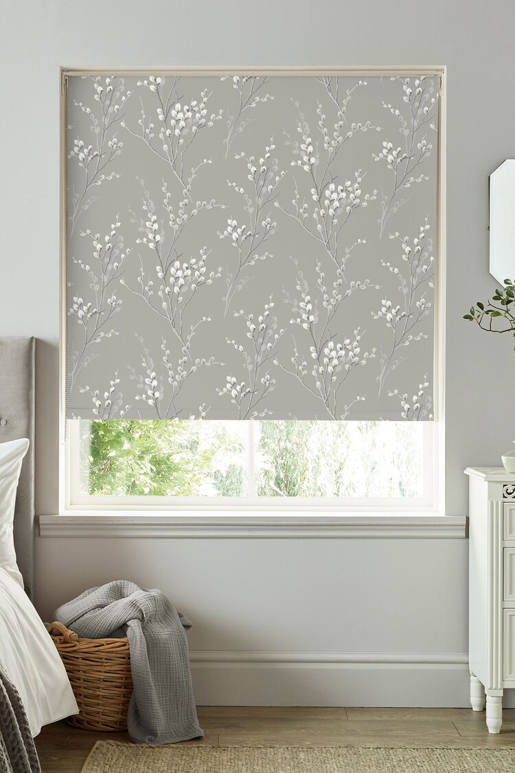 Laura Ashley Steel Grey Pussy Willow Roller Blind - Image 1 of 1