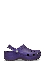 Crocs Purple Classic Platform Glitter Clogs - Image 1 of 7