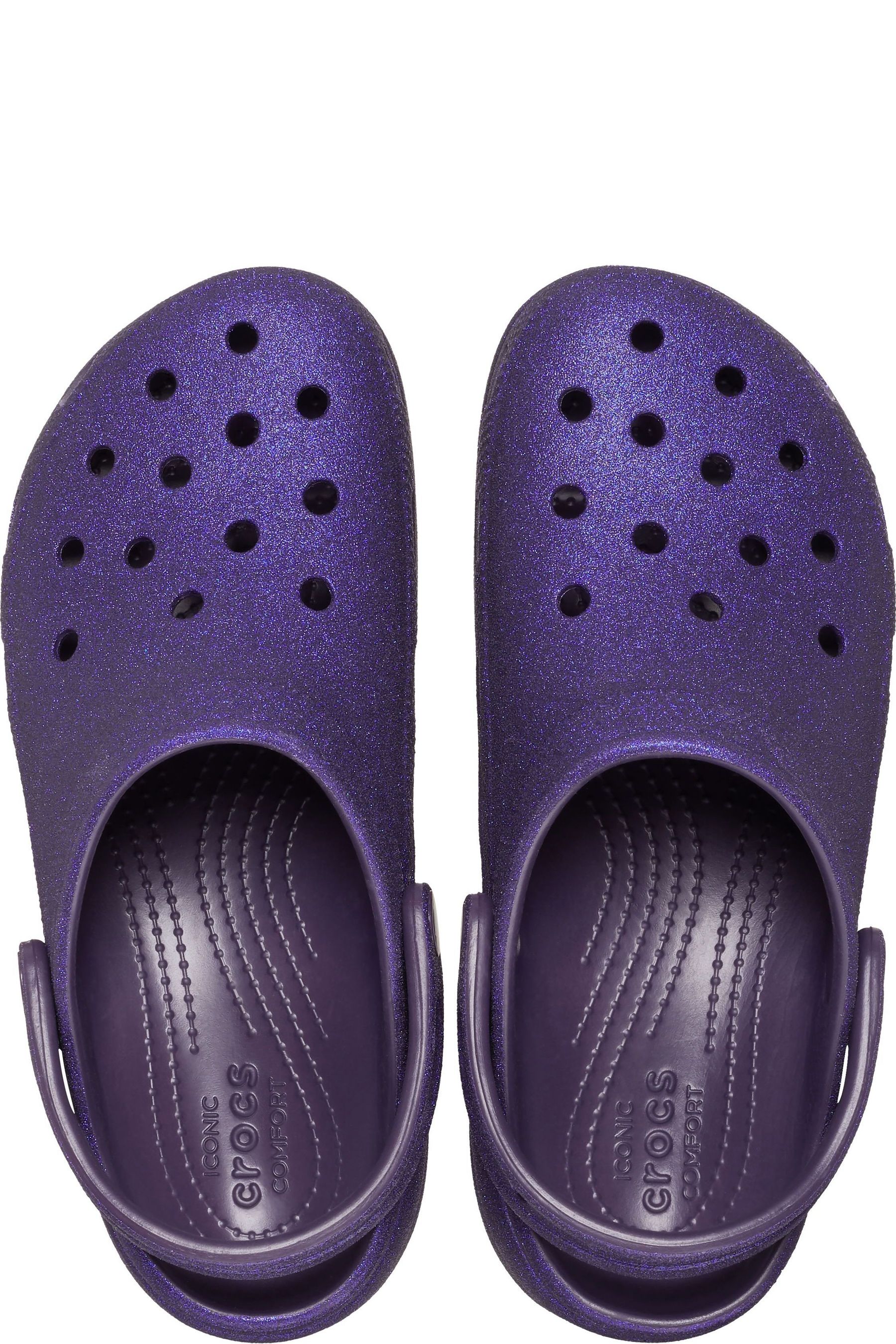 Buy Crocs Purple Classic Platform Glitter Clogs from Next USA