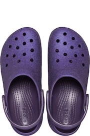 Crocs Purple Classic Platform Glitter Clogs - Image 3 of 7