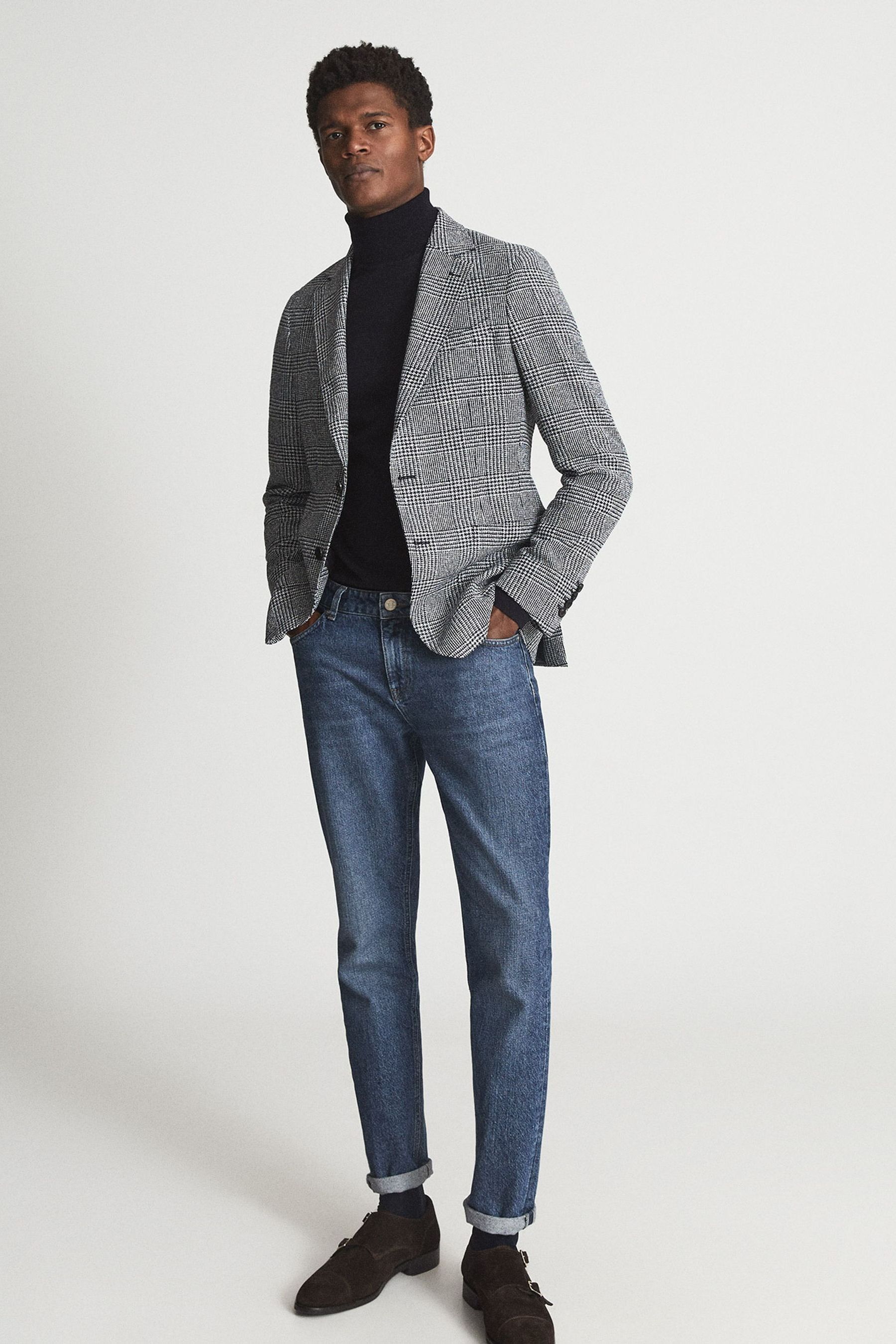 Buy Reiss Blue Glare Puppytooth Check Blazer from Next Ireland