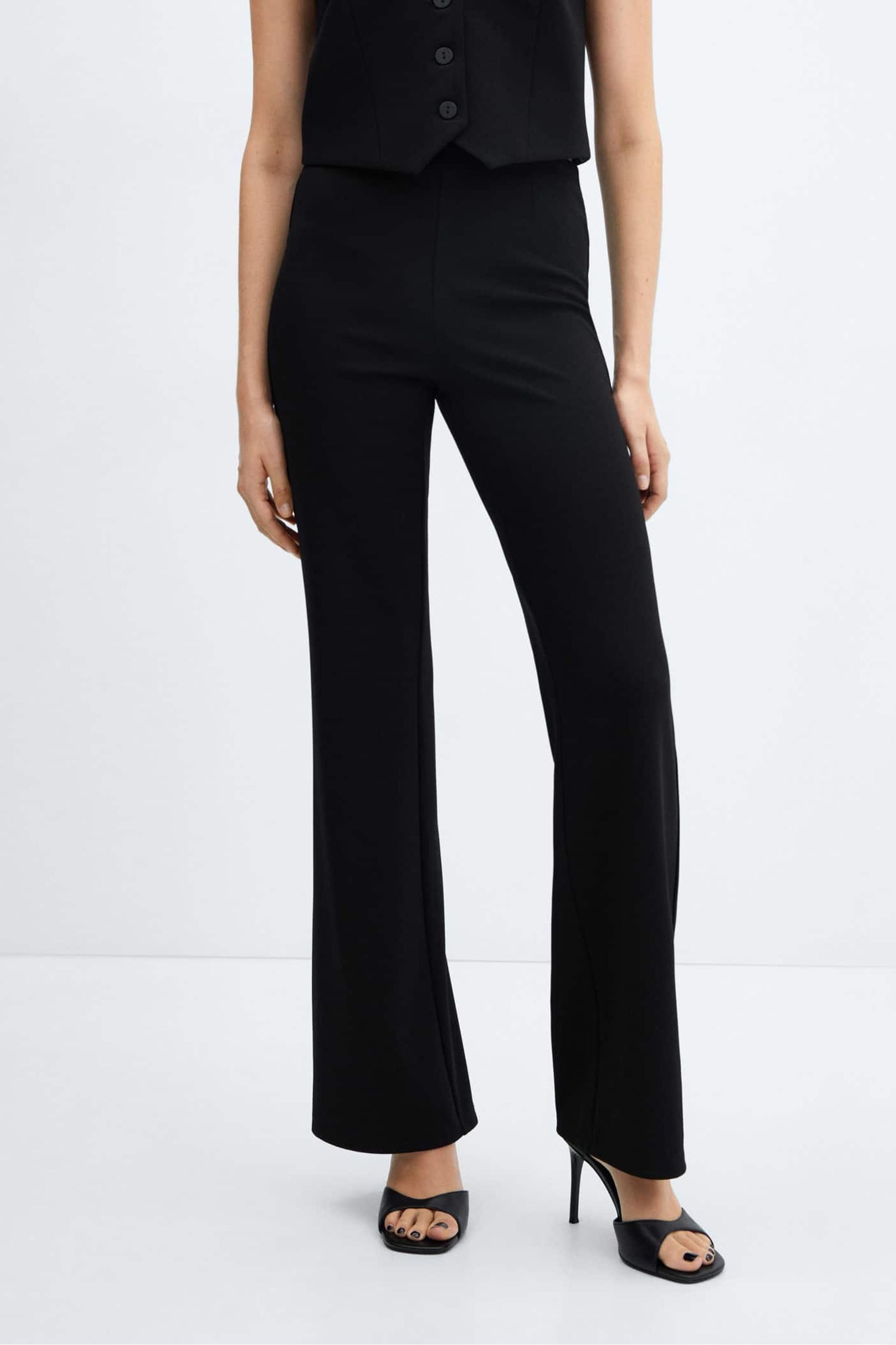 Buy Mango Black High Waist Straight Trousers from the Next UK online shop