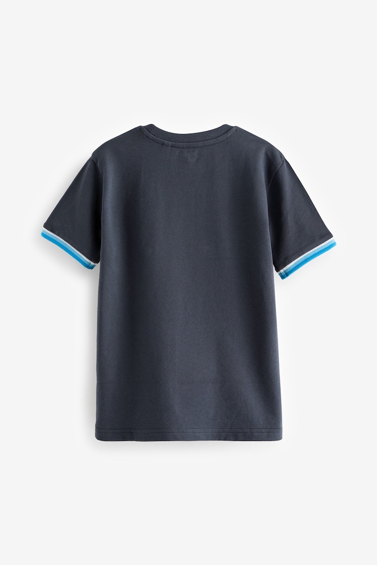 Blue/Black Tipped Short Sleeve T-Shirts 3 Pack (3-16yrs) - Image 2 of 3