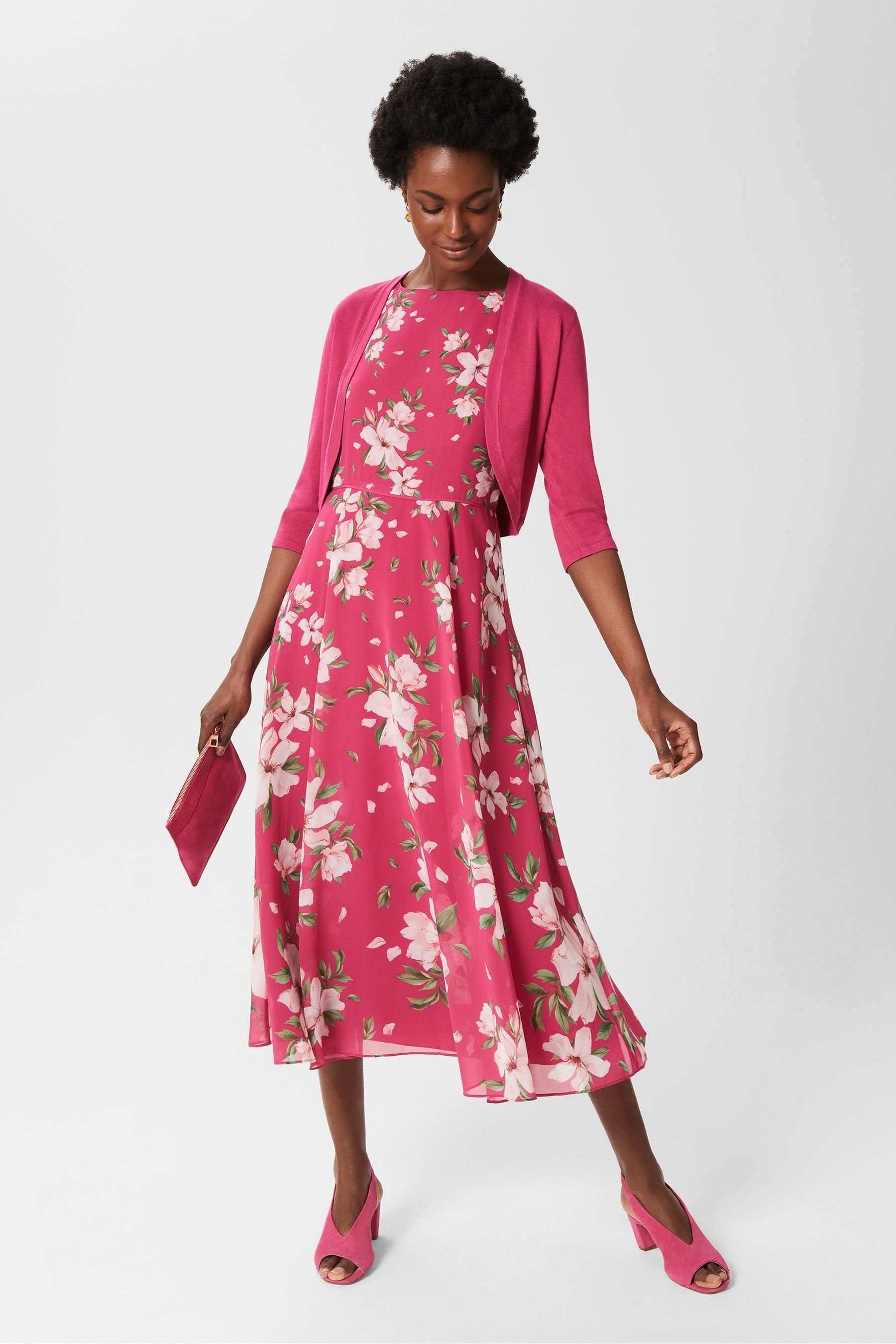 Buy Hobbs Pink Womens Carrie Bolero Cardigan from the Next UK online shop