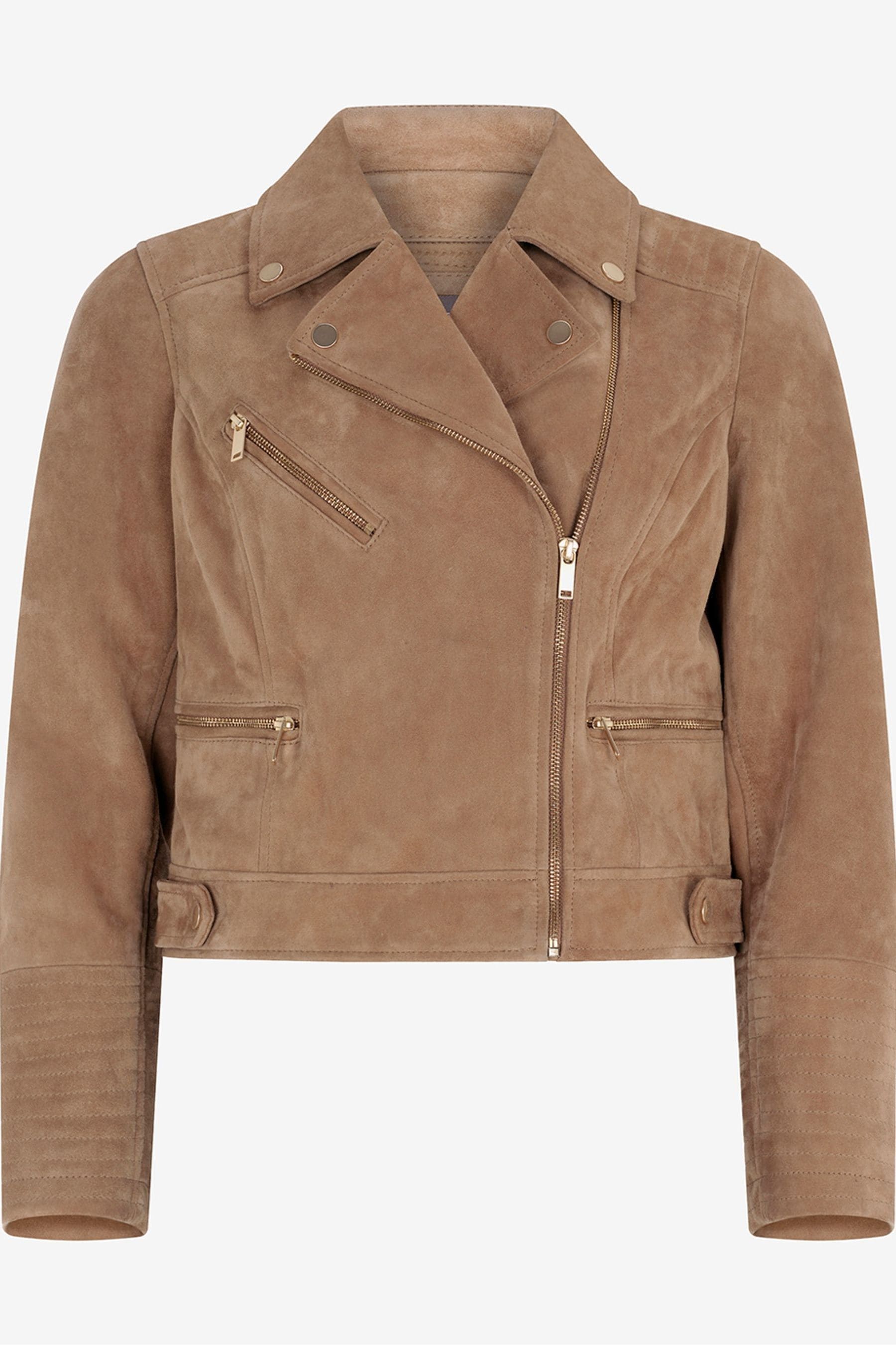 Buy Mint Velvet Brown Suede Biker Jacket from Next Luxembourg