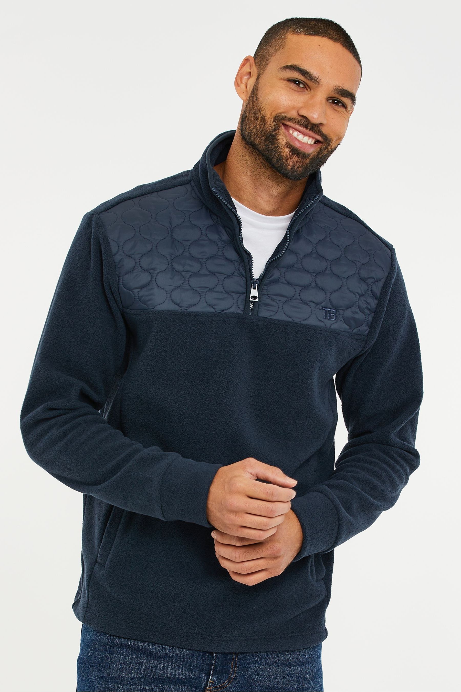 Quilted quarter zip pullover on sale
