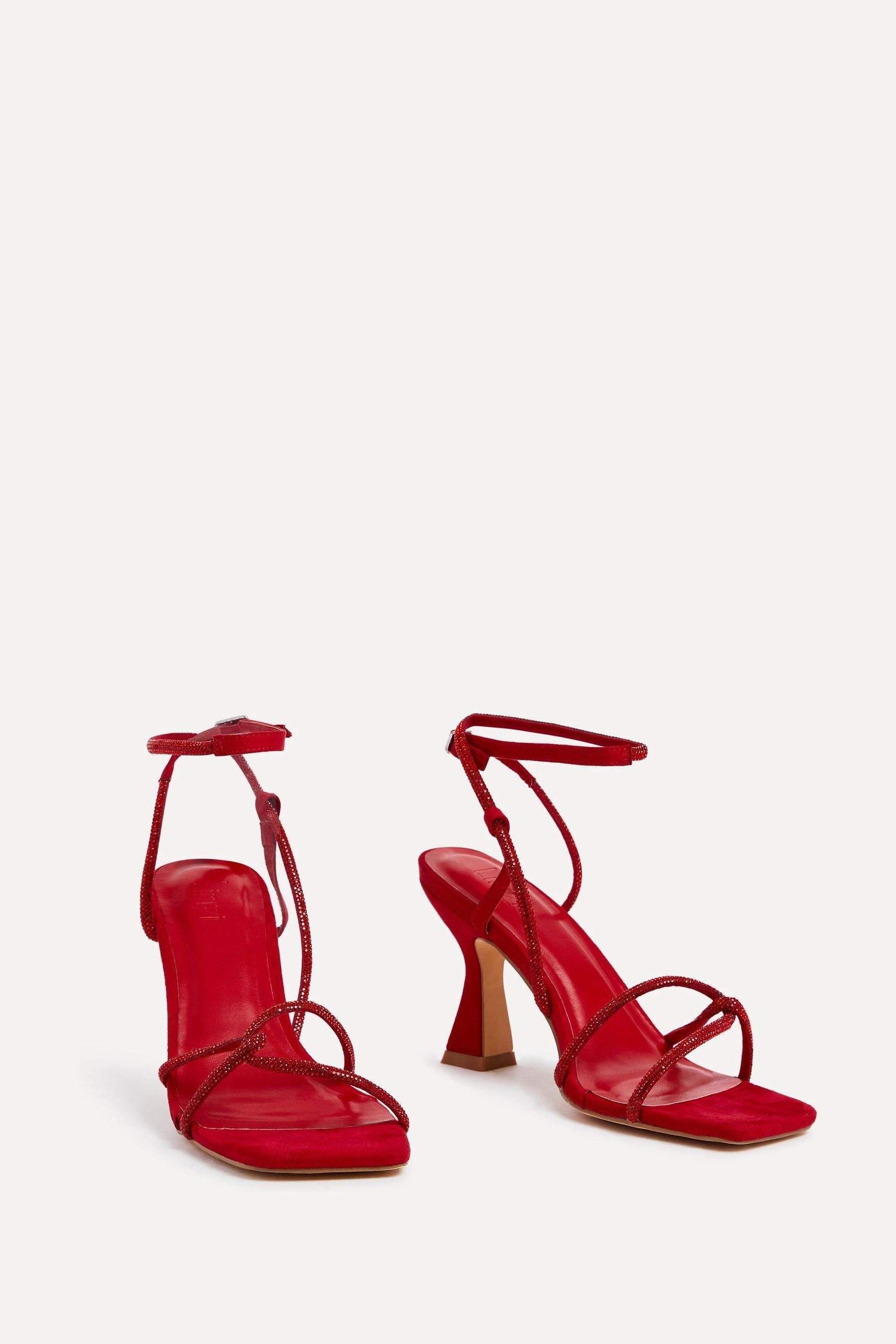 Red diamante sandals shop