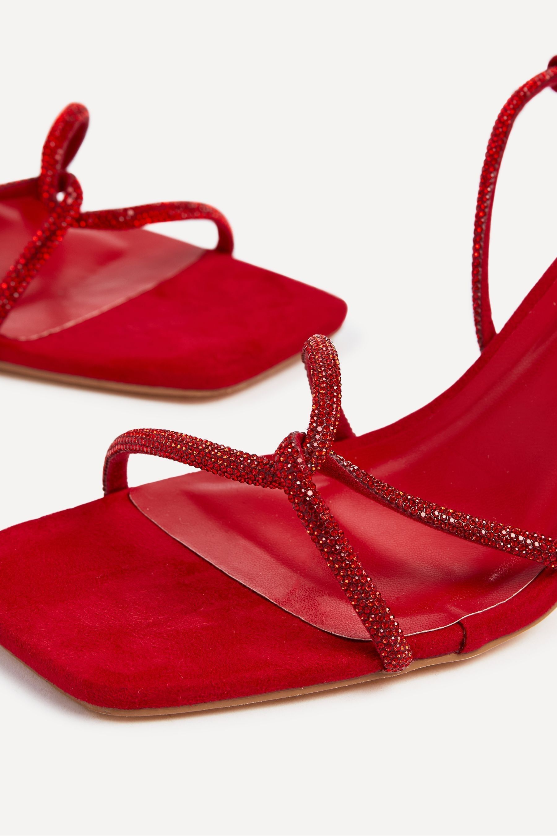 Buy Linzi Red Entice Faux Leather Diamante Embellished Strappy Heels from the Next UK online shop