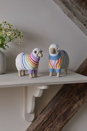 Set of 2 Multi Sandra and Steve Sheep Ornaments - Image 1 of 4