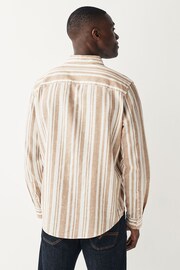 Stone Linen Blend Stripe Long Sleeve Shirt - Image 3 of 7