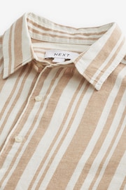 Stone Linen Blend Stripe Long Sleeve Shirt - Image 6 of 7