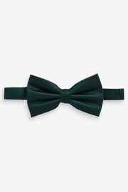 Forest Green Textured Silk Bow Tie - Image 1 of 4