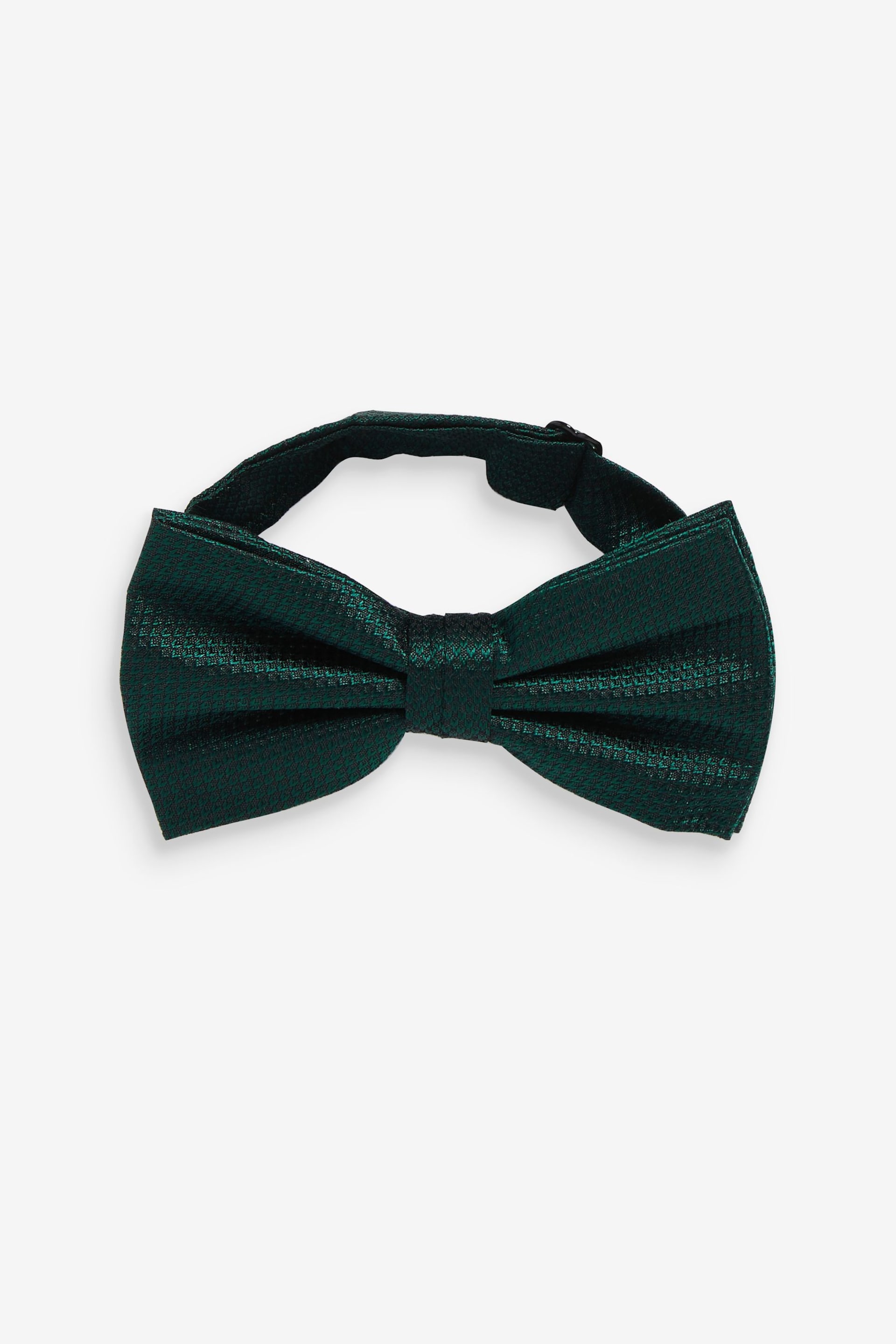 Forest Green Textured Silk Bow Tie - Image 2 of 4