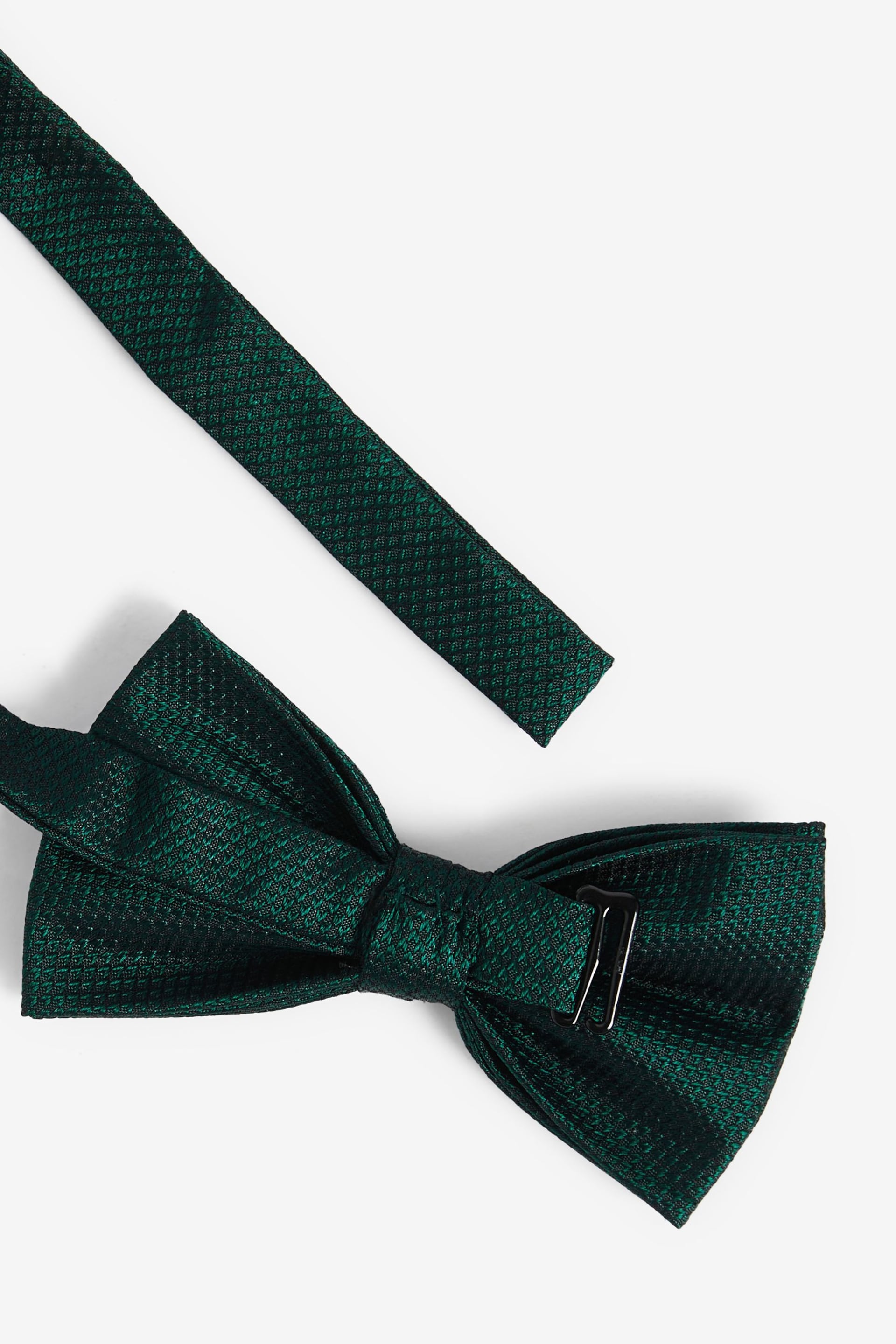 Forest Green Textured Silk Bow Tie - Image 3 of 4
