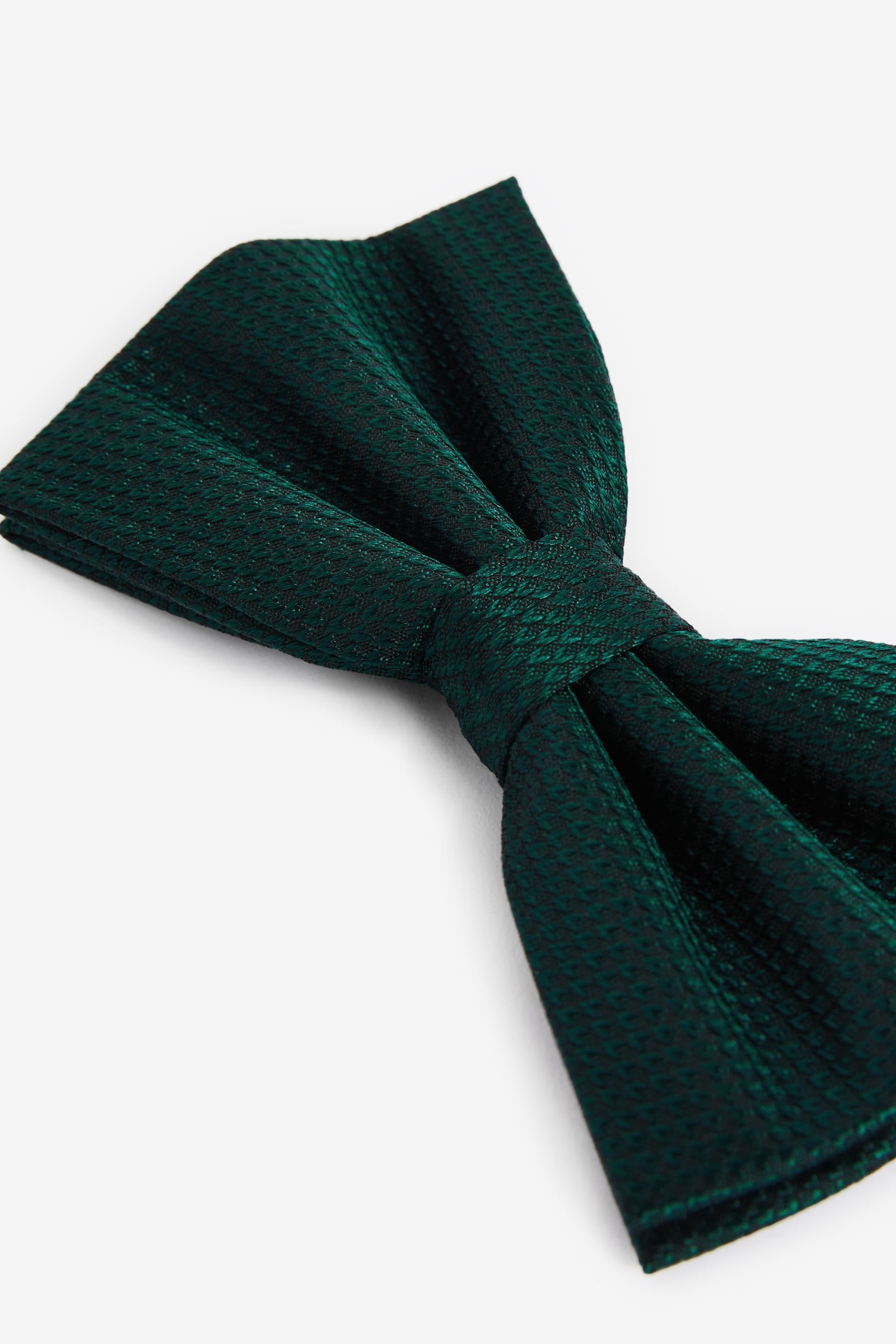 Forest Green Textured Silk Bow Tie - Image 4 of 4