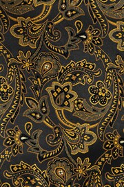Black/Yellow Gold Paisley Slim Party Tie And Pocket Square Set - Image 4 of 4