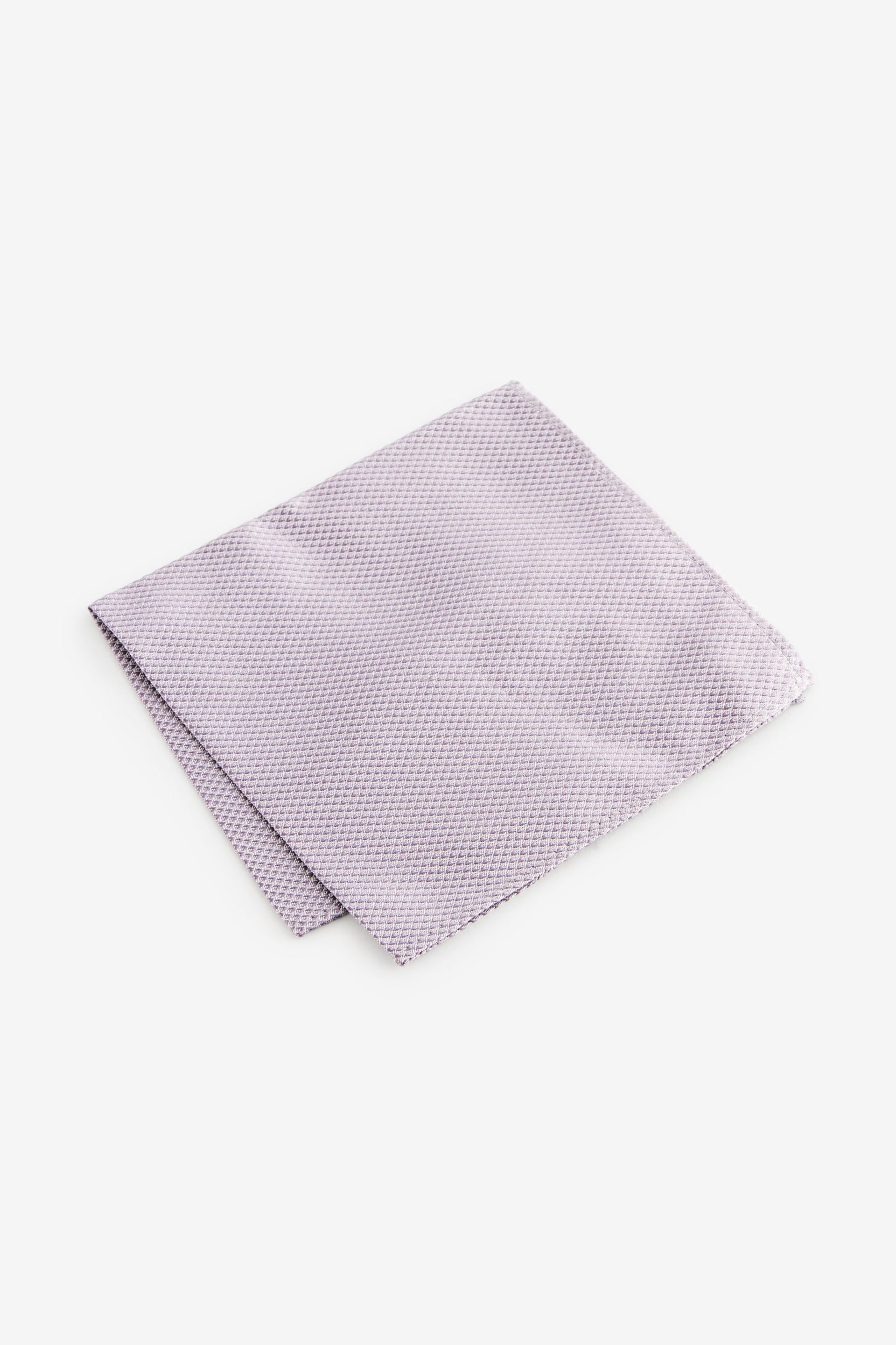 Lilac Purple Textured Silk Lapel Pin And Pocket Square Set - Image 2 of 3