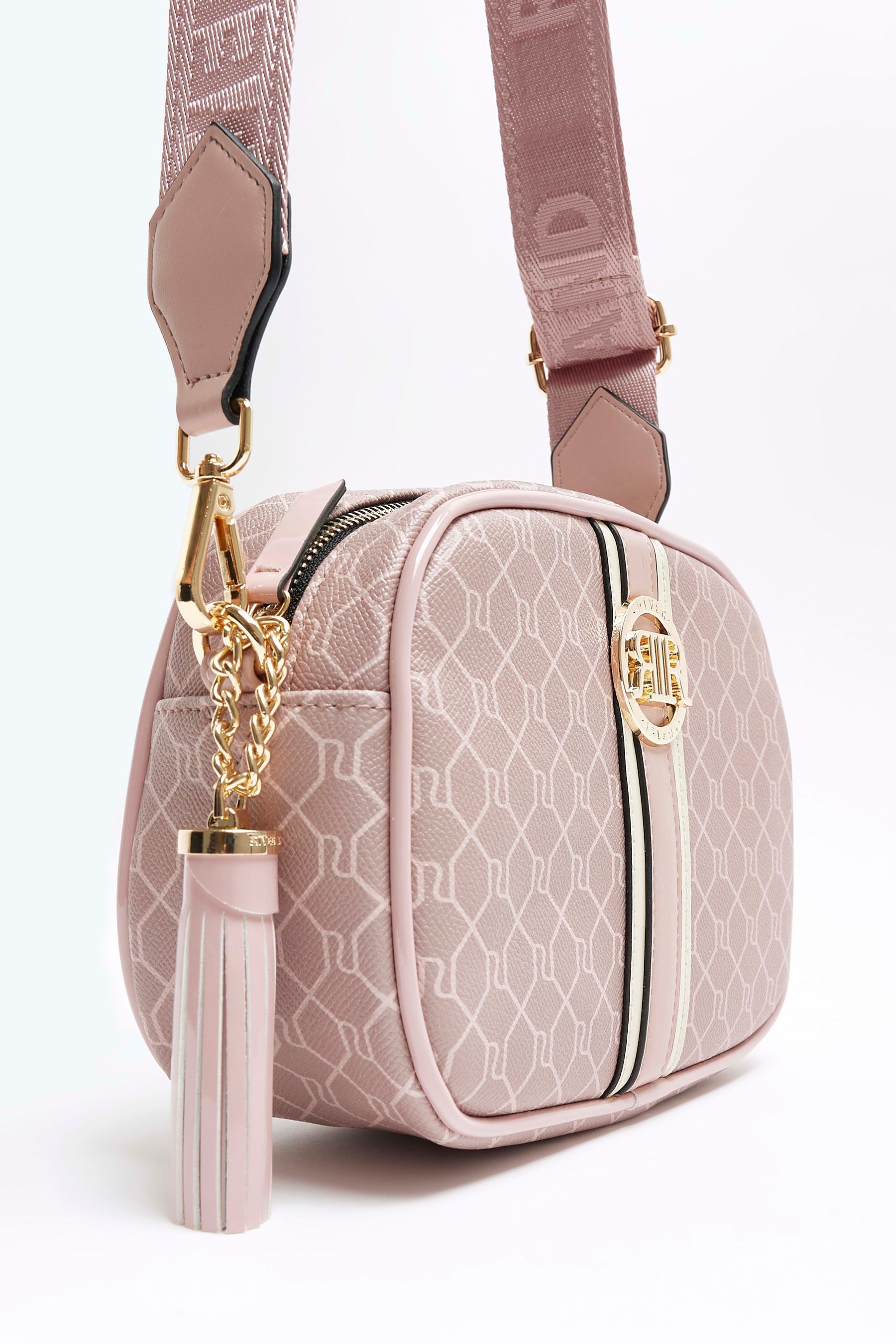 River island pink monogram bag outlet