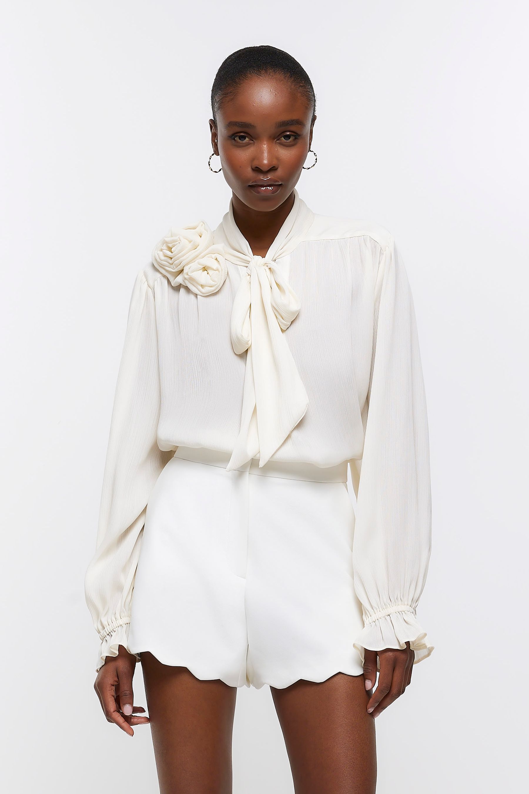 River island white shorts hot sale
