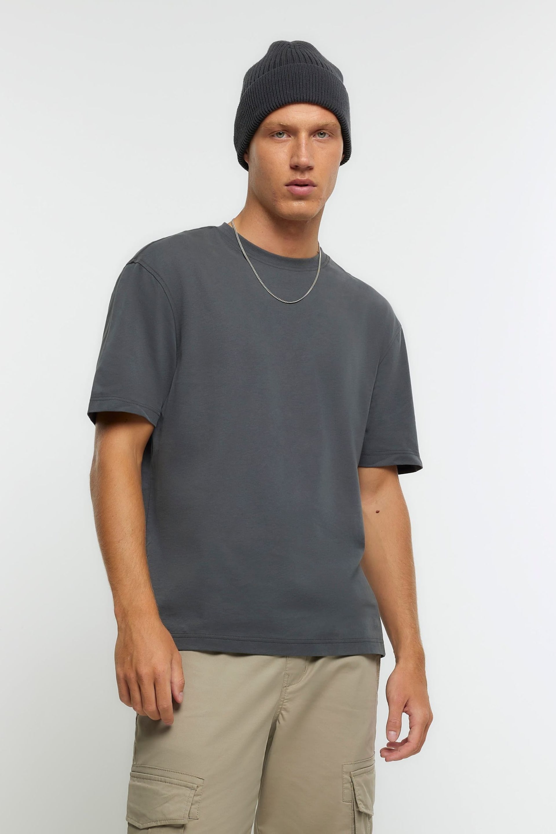 River Island Grey Regular Fit T-Shirt - Image 2 of 4