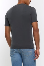 River Island Grey Muscle Fit T-Shirt - Image 2 of 6