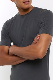 River Island Grey Muscle Fit T-Shirt - Image 4 of 6
