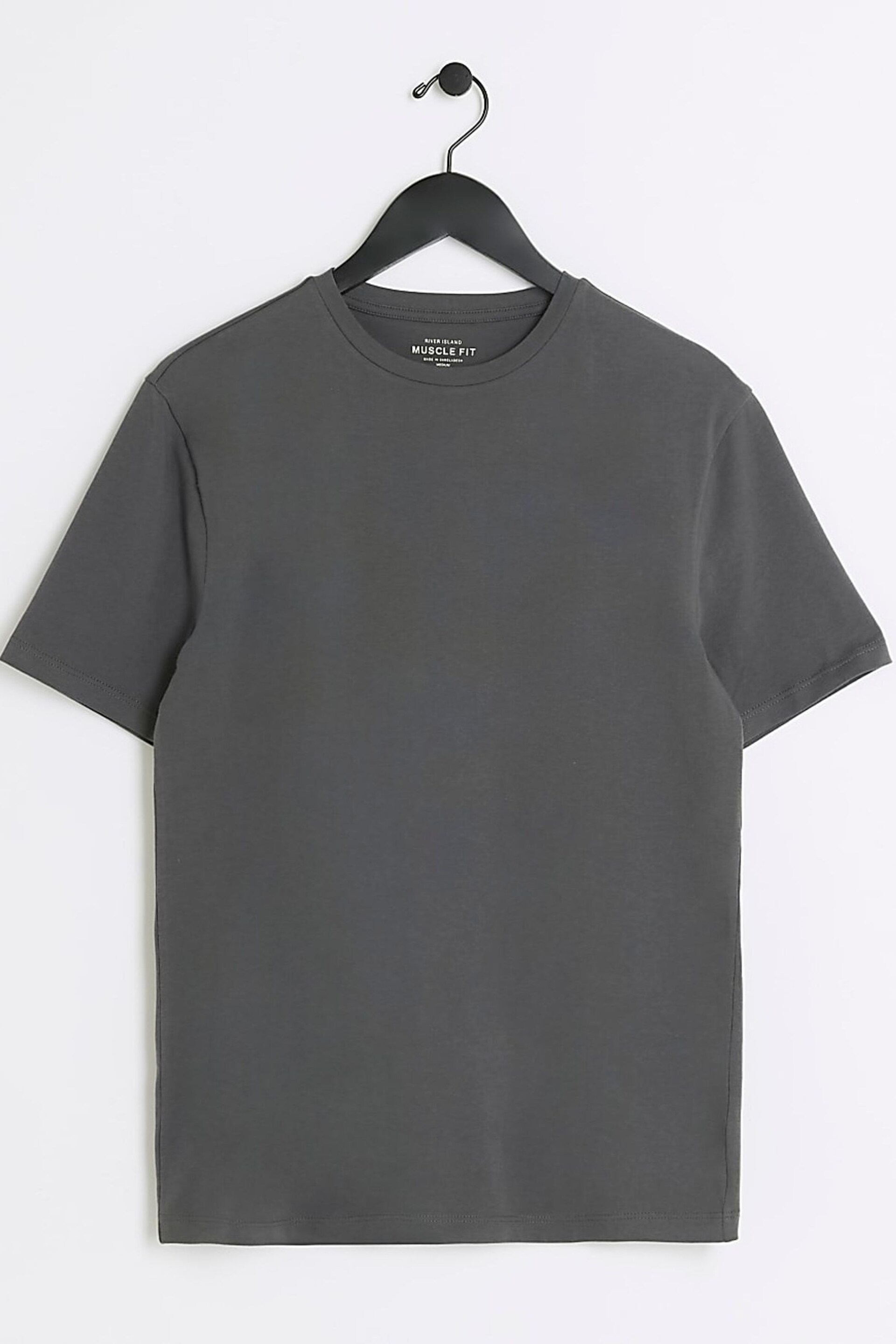 River Island Grey Muscle Fit T-Shirt - Image 5 of 6