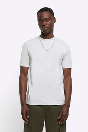 River Island Grey Slim Fit T-Shirt - Image 1 of 6
