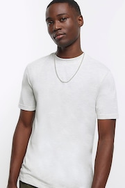 River Island Grey Slim Fit T-Shirt - Image 4 of 6