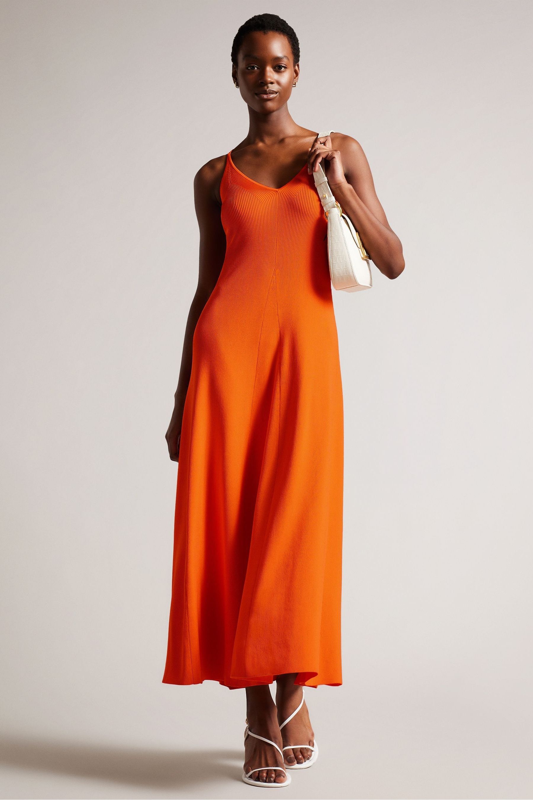 Buy Ted Baker Orange Marrlyy Rib Knit Maxi Dress from Next Luxembourg