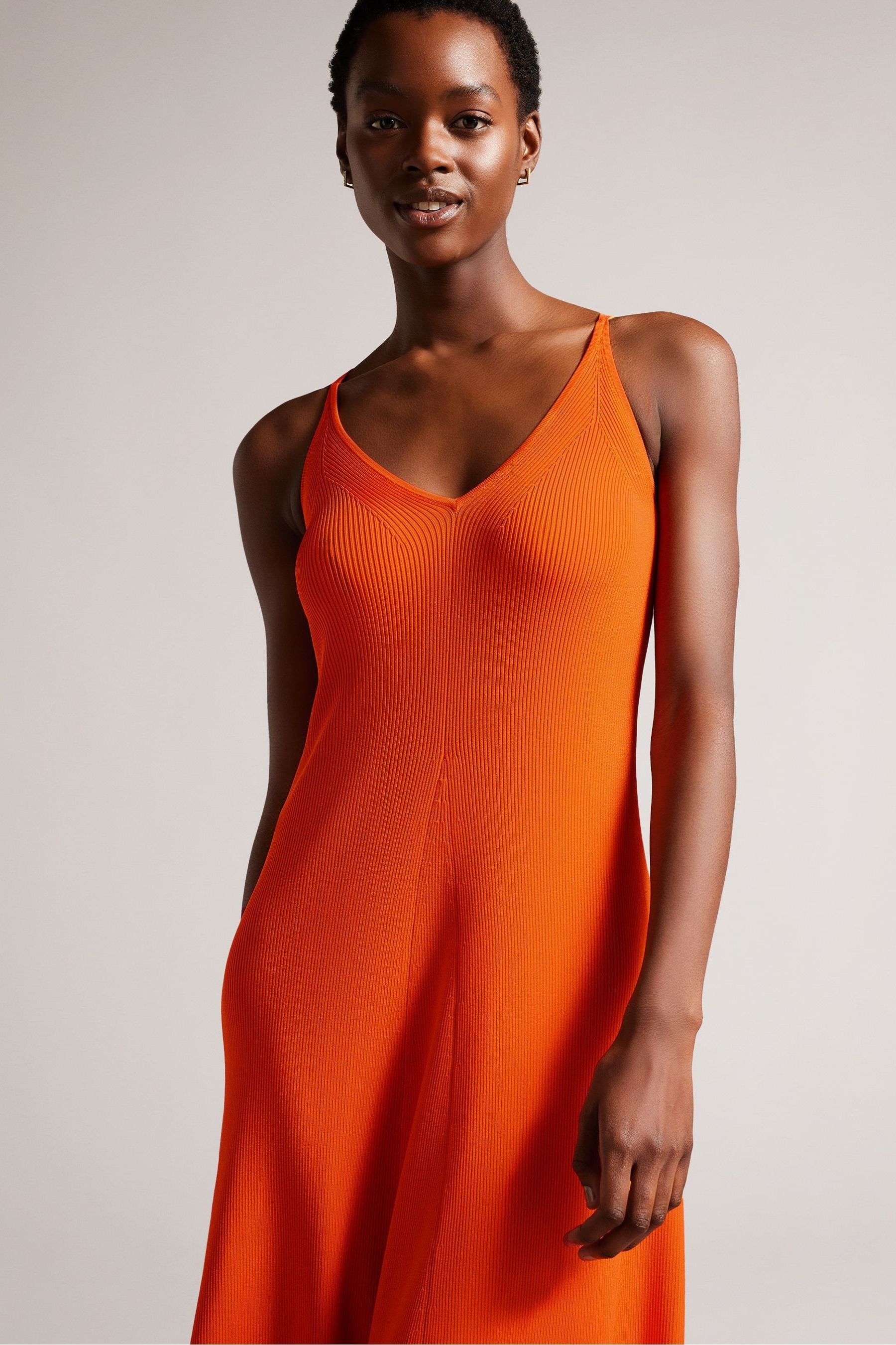 Buy Ted Baker Orange Marrlyy Rib Knit Maxi Dress from Next Luxembourg