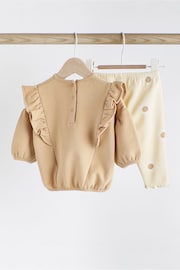 Beige Floral Baby Cosy Sweater And Leggings 2 Piece Set - Image 2 of 9