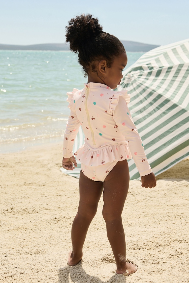 Cream Sunsafe Frill Swimsuit (3mths-7yrs) - Image 3 of 8