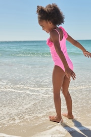 Pink Floral Ruffle Swimsuit (3-16yrs) - Image 2 of 7