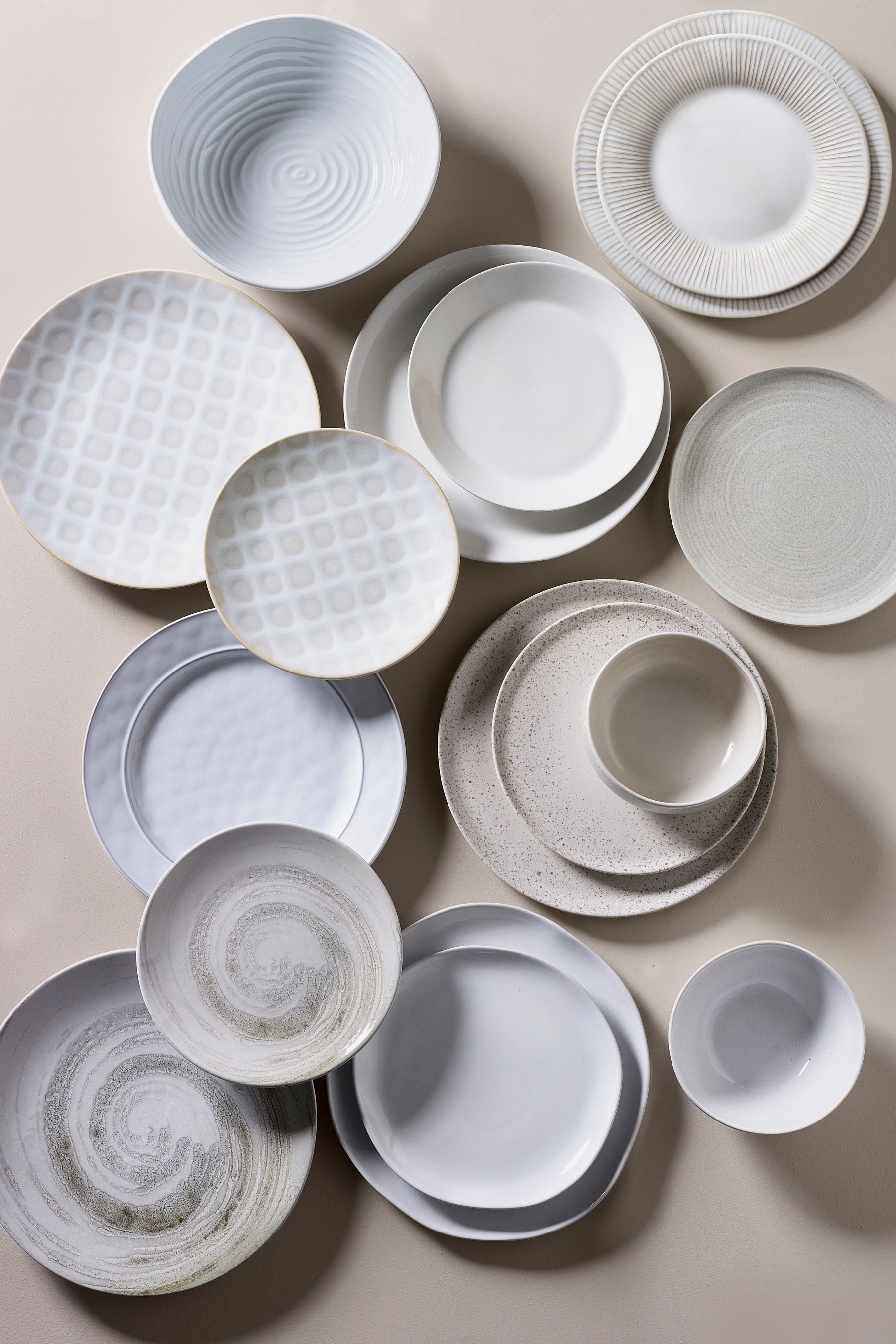 Buy 12 Piece White Lila Dinner Set from Next Austria