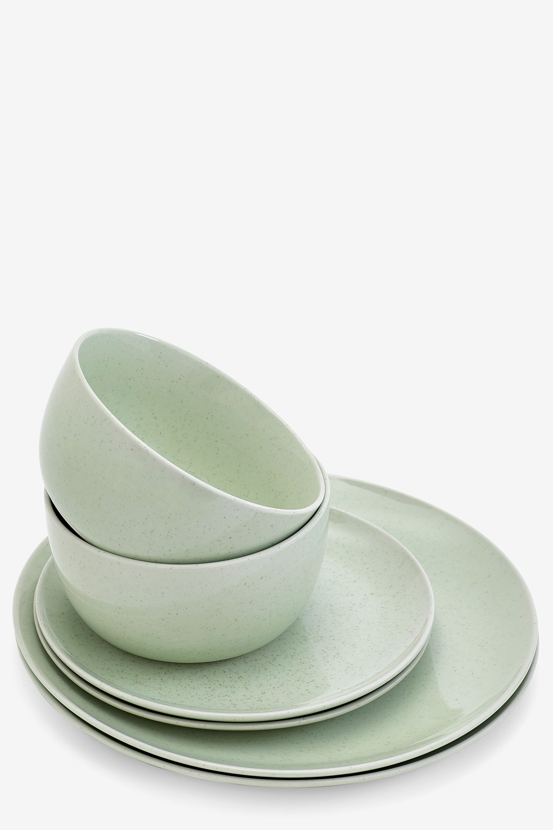 Buy 12 Piece Light Sage Green Finn Dinner Set from Next Luxembourg