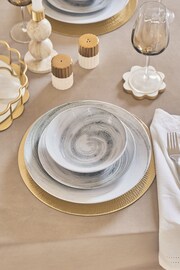 12 Piece Grey Swirl Dinner Set - Image 4 of 7