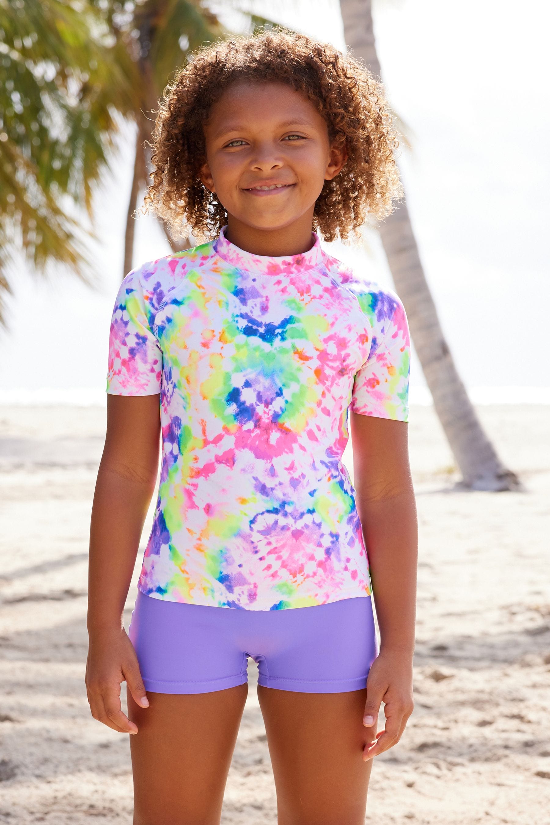 Buy Purple Heart Tie Dye Rash Vest and Shorts Set 3 16yrs from the Next UK online shop