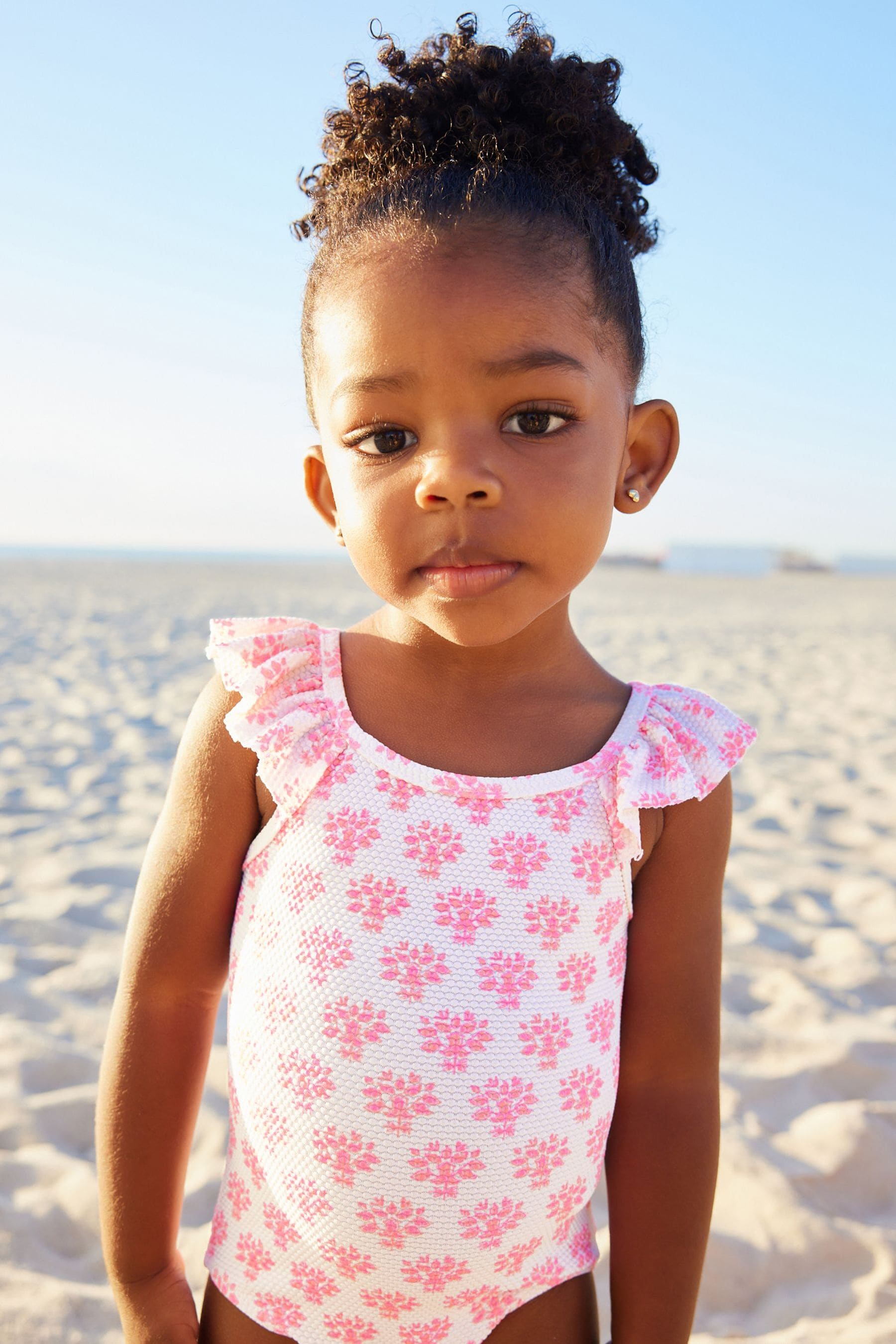 Buy Pink Floral Frill Swimsuit 3mths 7yrs from Next Canada