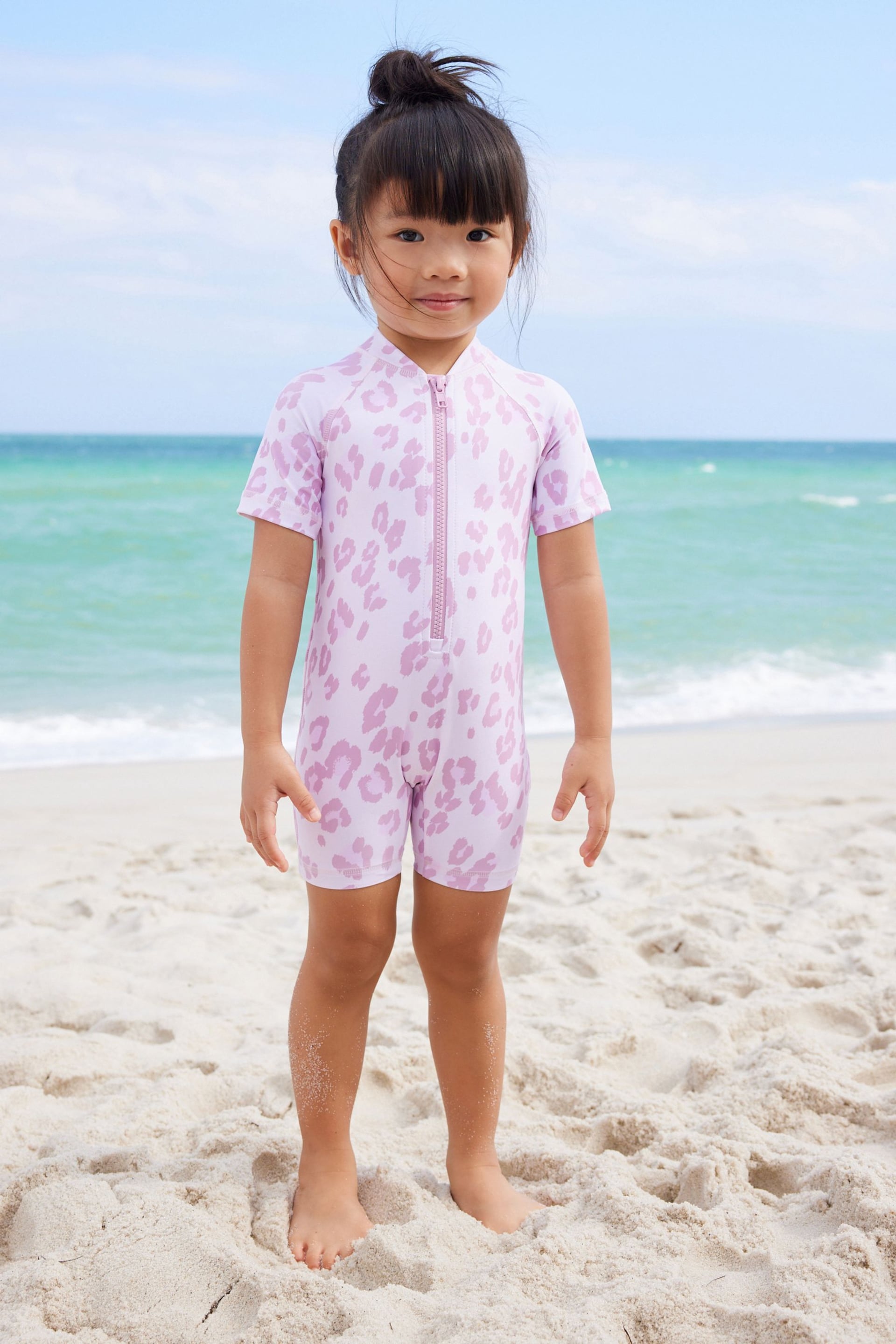 Purple Animal Print Sunsafe Swimsuit (3mths-7yrs) - Image 1 of 7
