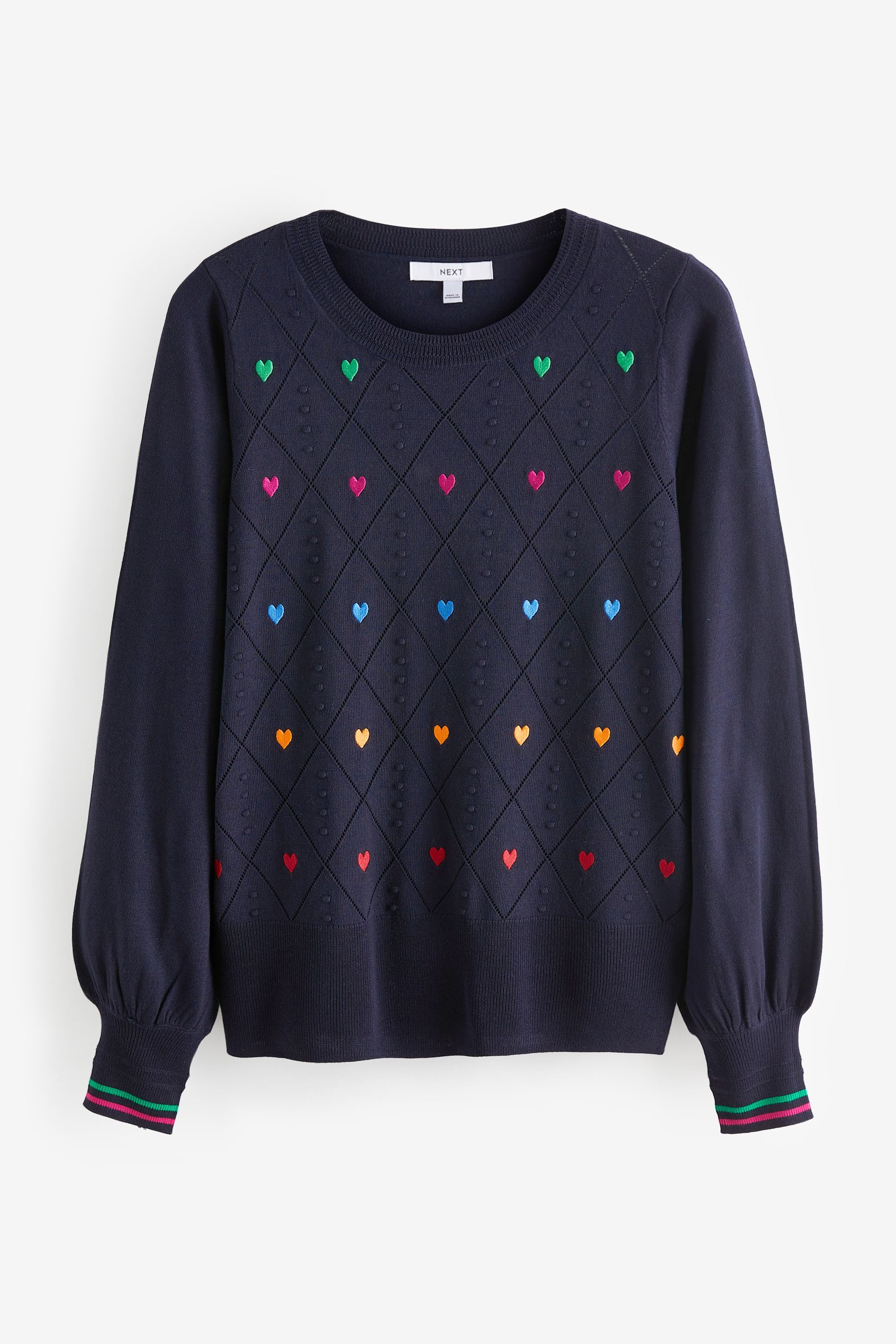 Next navy heart jumper store