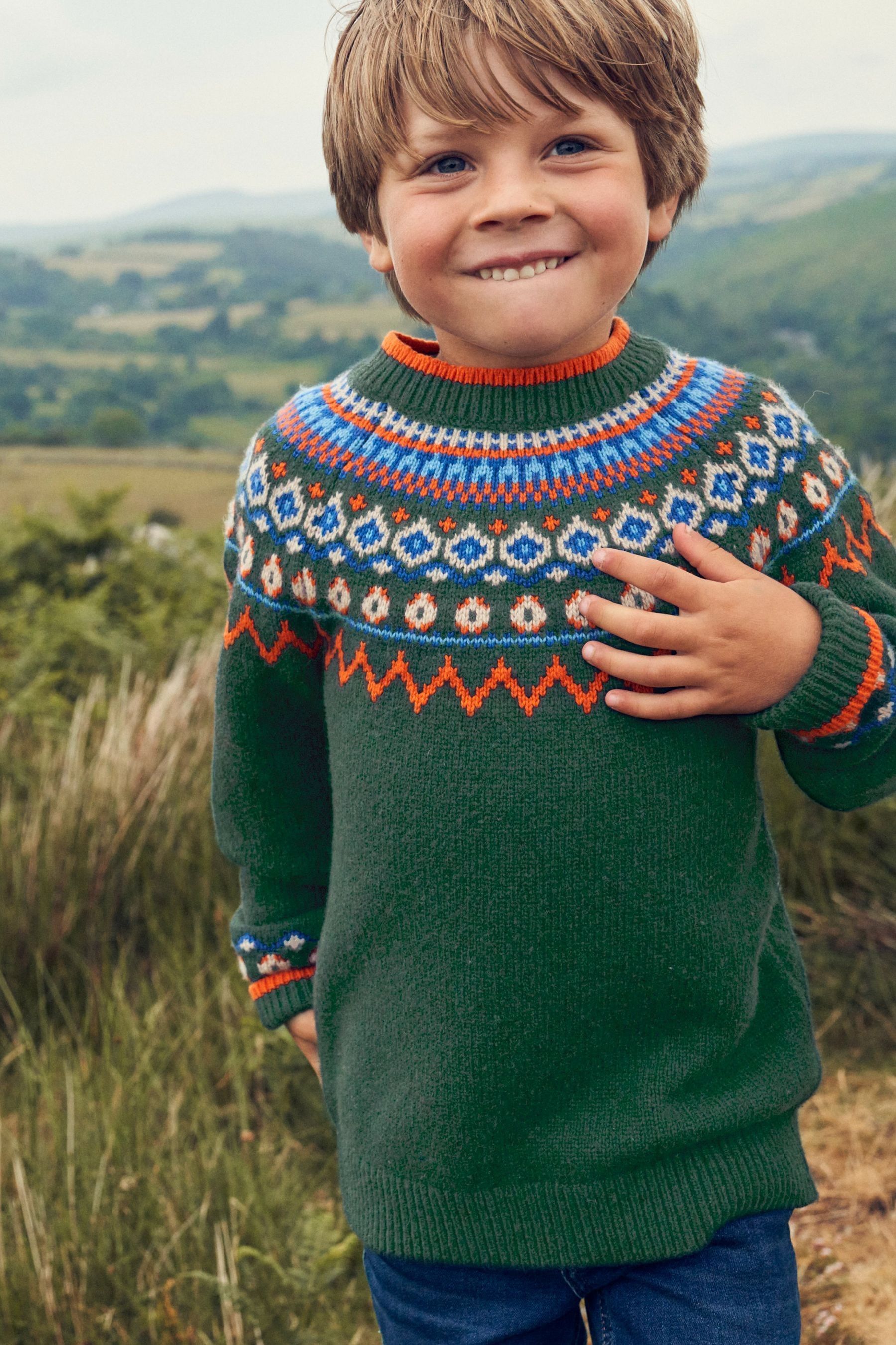 Green graphic jumper on sale