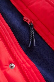 Boden Red Lined Padded Winter Coat - Image 3 of 4