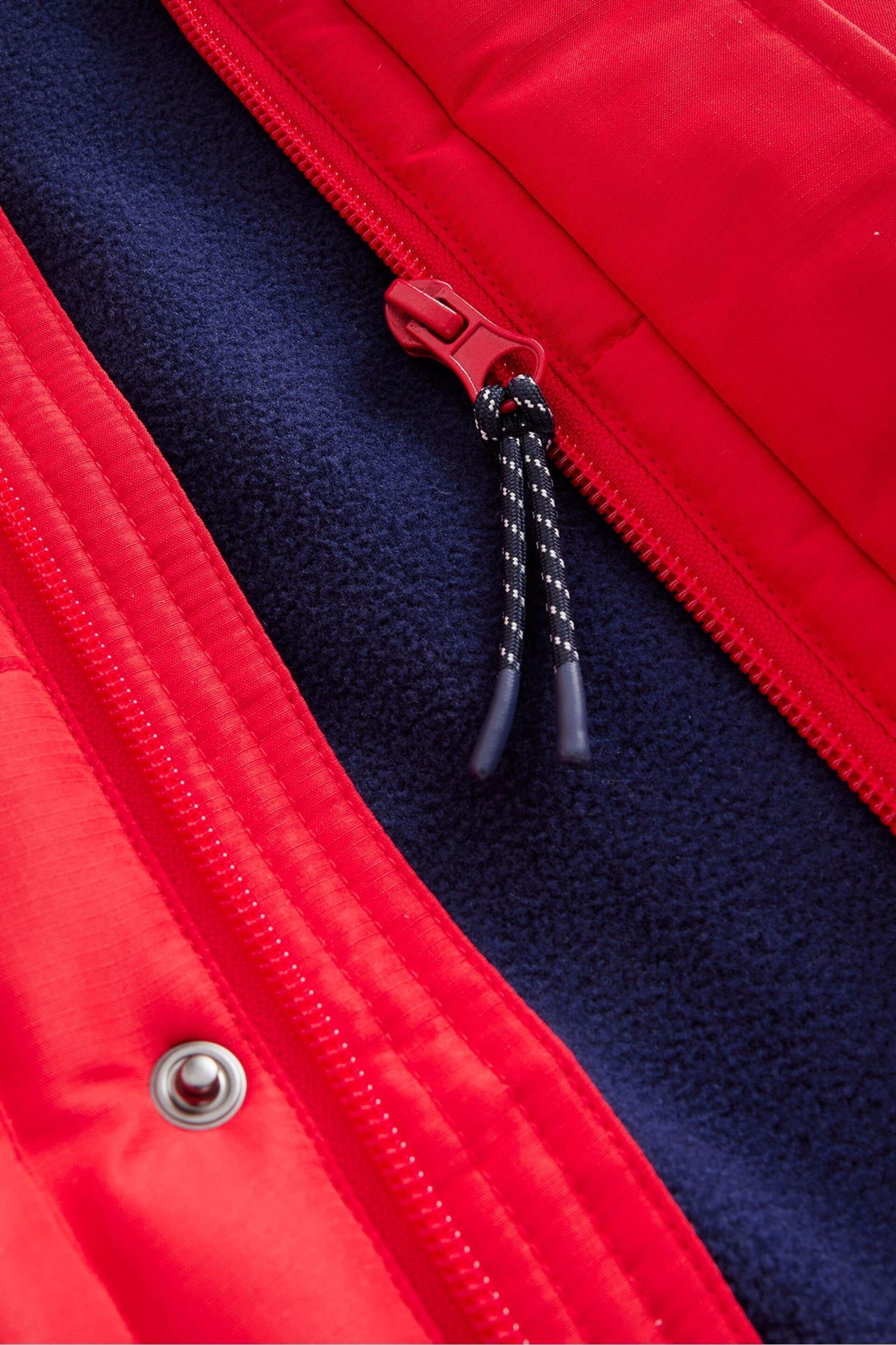 Boden Red Lined Padded Winter Coat - Image 3 of 4