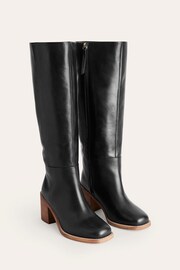 Boden Black Straight Leather Knee Boots - Image 2 of 4