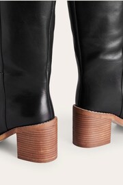 Boden Black Straight Leather Knee Boots - Image 3 of 4