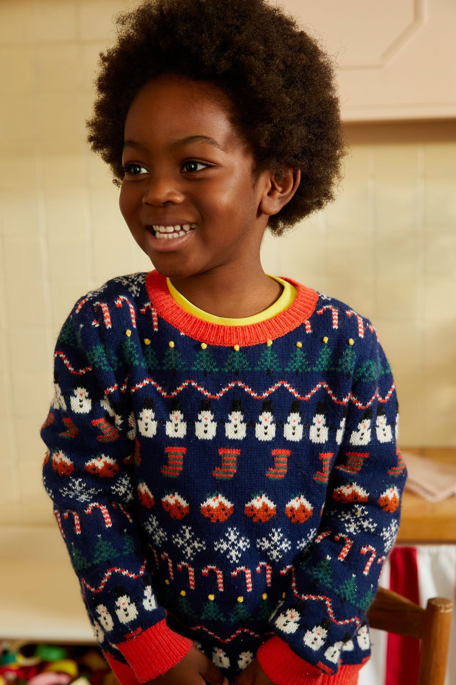 Buy Boden Blue All Over Christmas Fairisle Jumper from Next Luxembourg