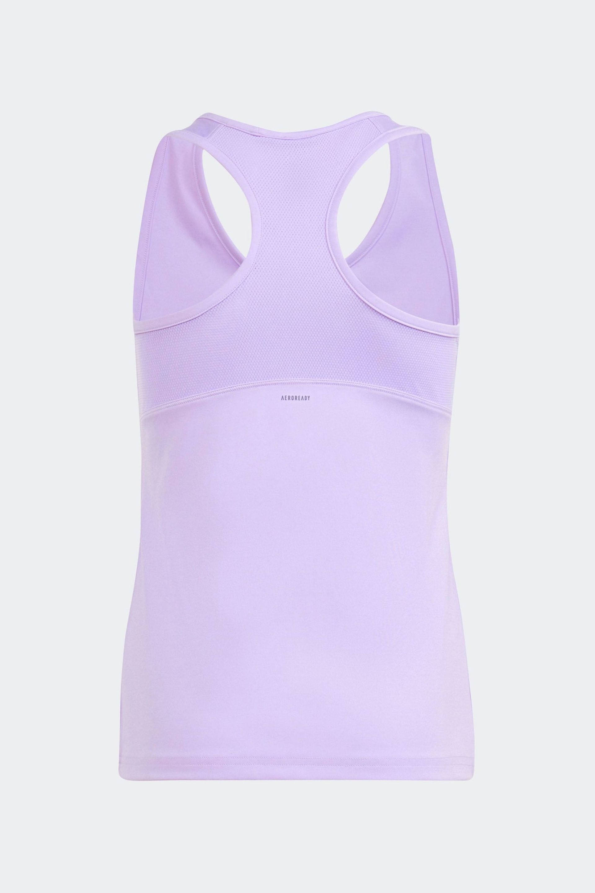 adidas Purple Sportswear Aeroready Techfit Kids Tank Top - Image 2 of 5