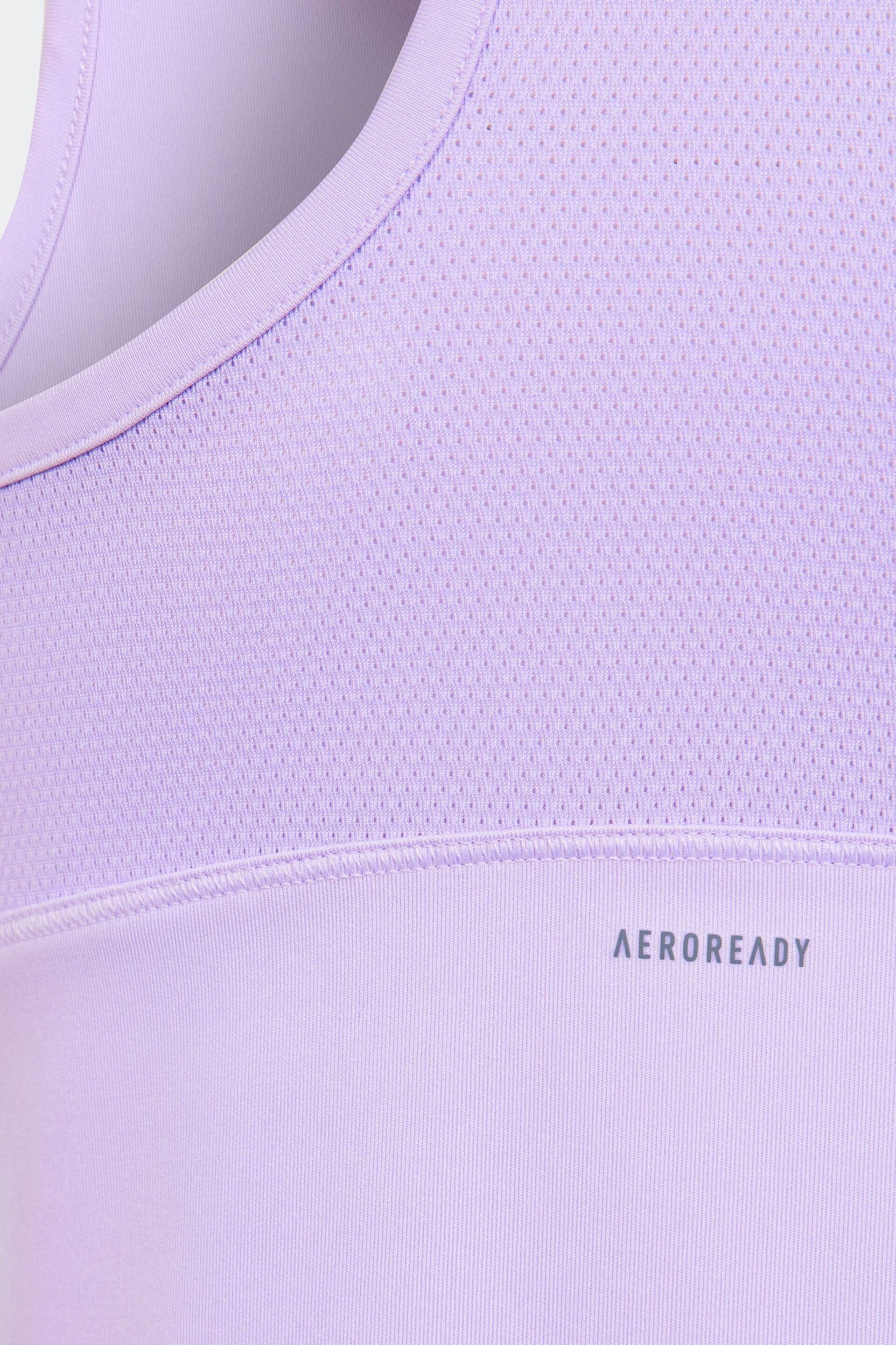 adidas Purple Sportswear Aeroready Techfit Kids Tank Top - Image 3 of 5